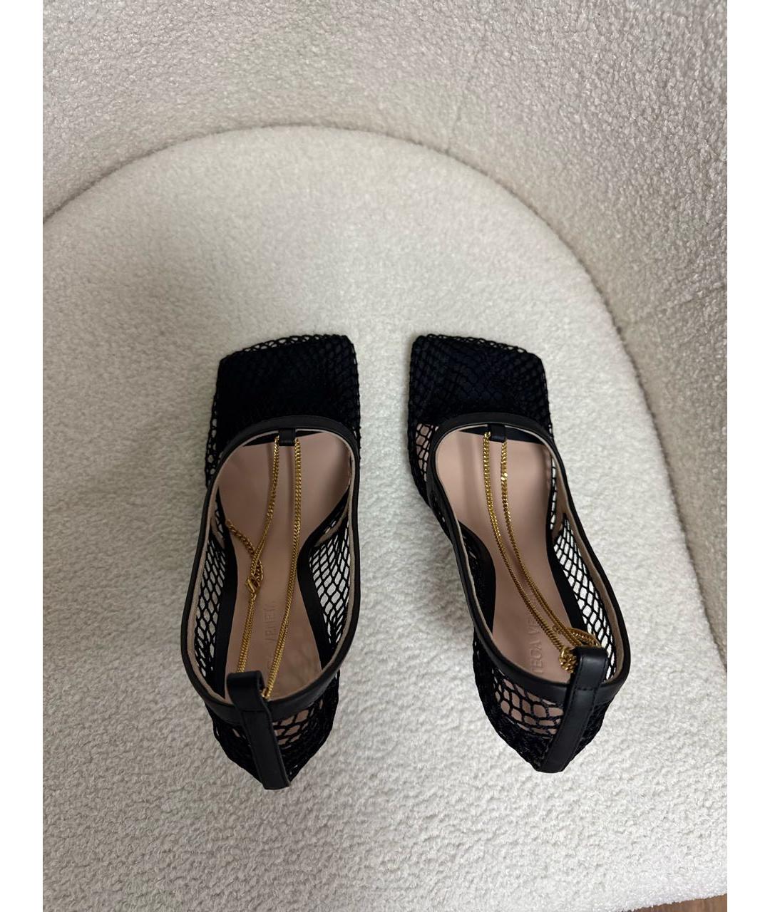 BOTTEGA VENETA Черные текстильные босоножки, фото 3