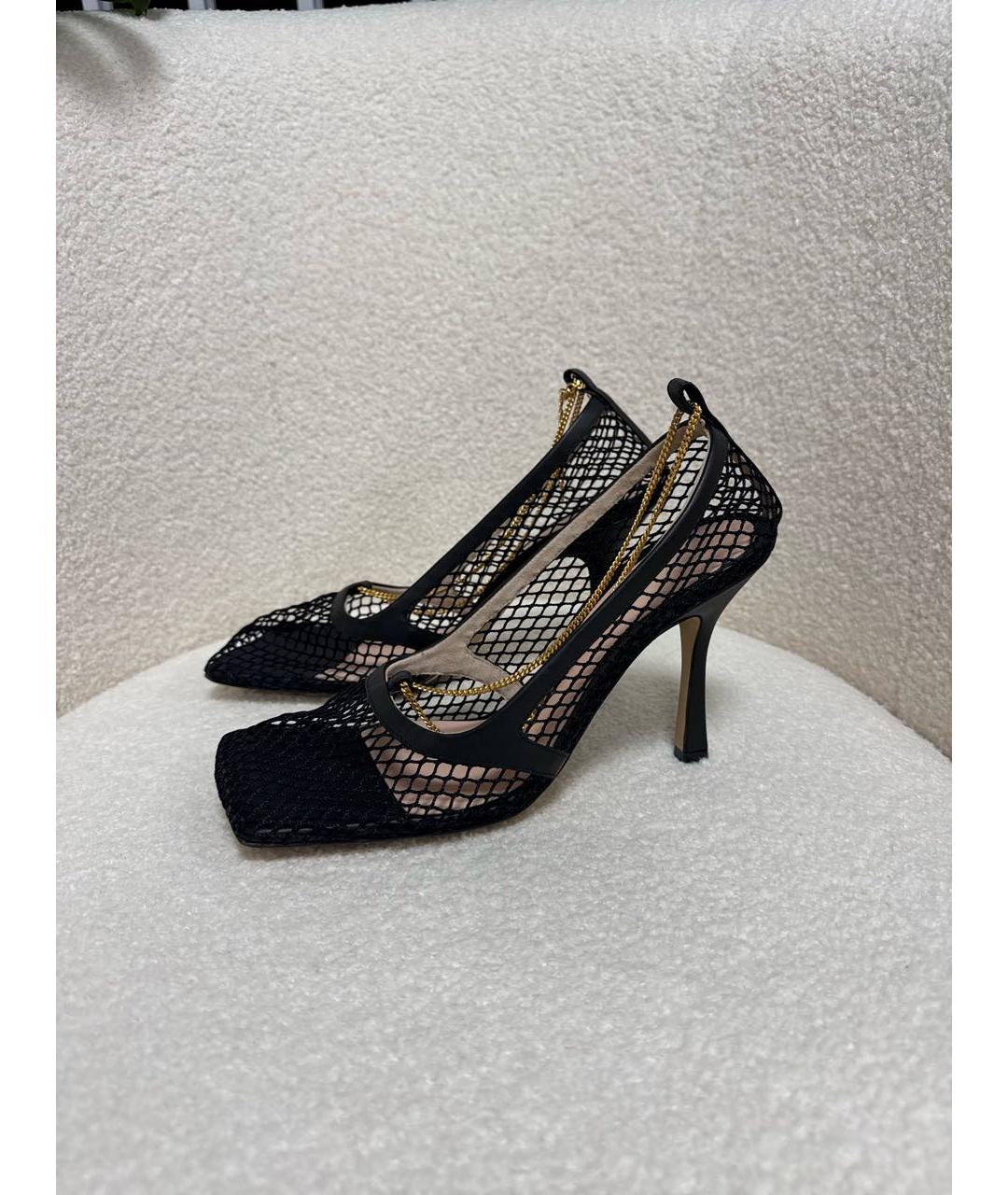 BOTTEGA VENETA Черные текстильные босоножки, фото 8