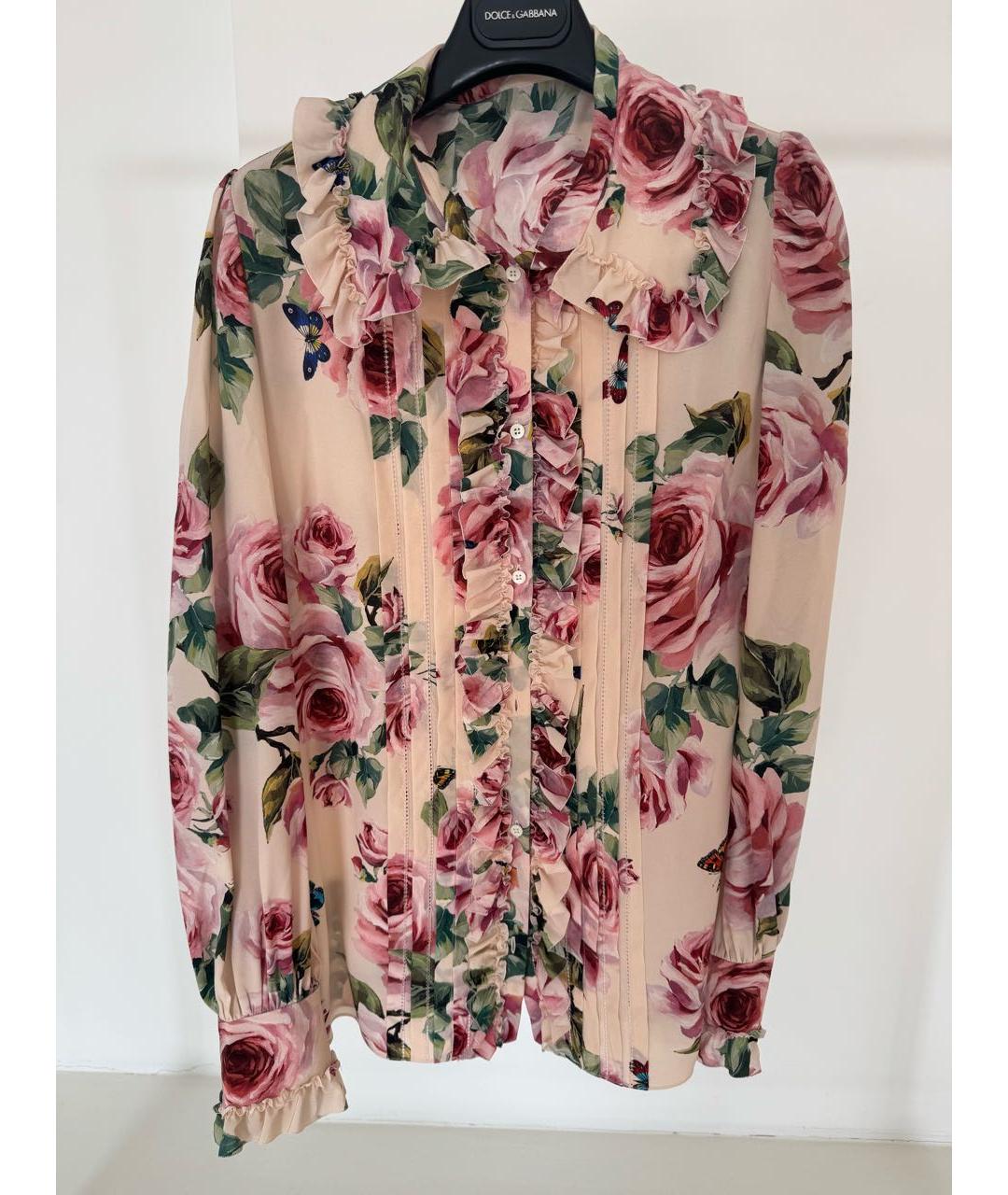 DOLCE&GABBANA Розовая шелковая блузы, фото 2