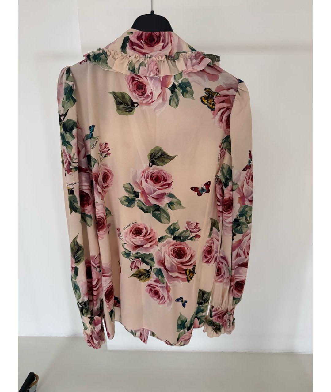 DOLCE&GABBANA Розовая шелковая блузы, фото 4