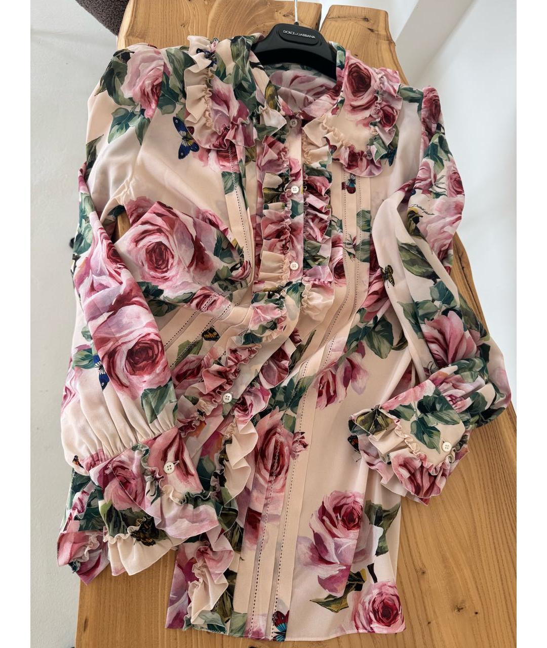 DOLCE&GABBANA Розовая шелковая блузы, фото 6