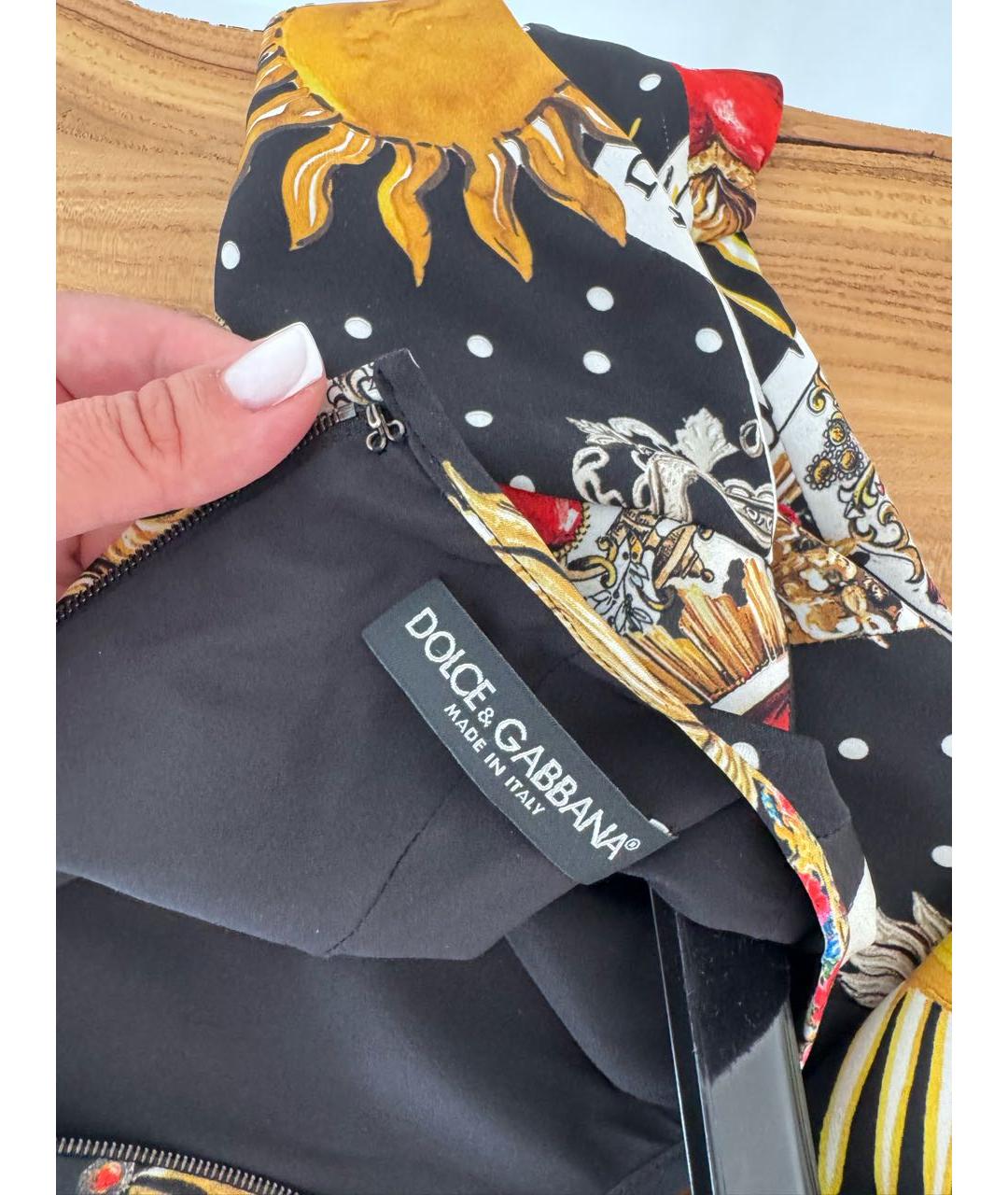 DOLCE&GABBANA Черное шелковое платье, фото 4