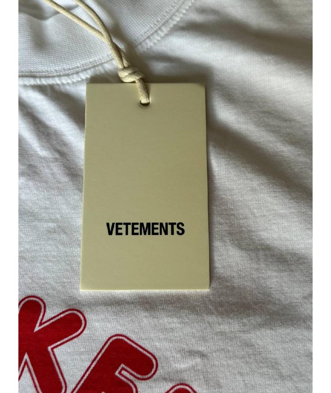 VETEMENTS Белая хлопковая футболка, фото 5