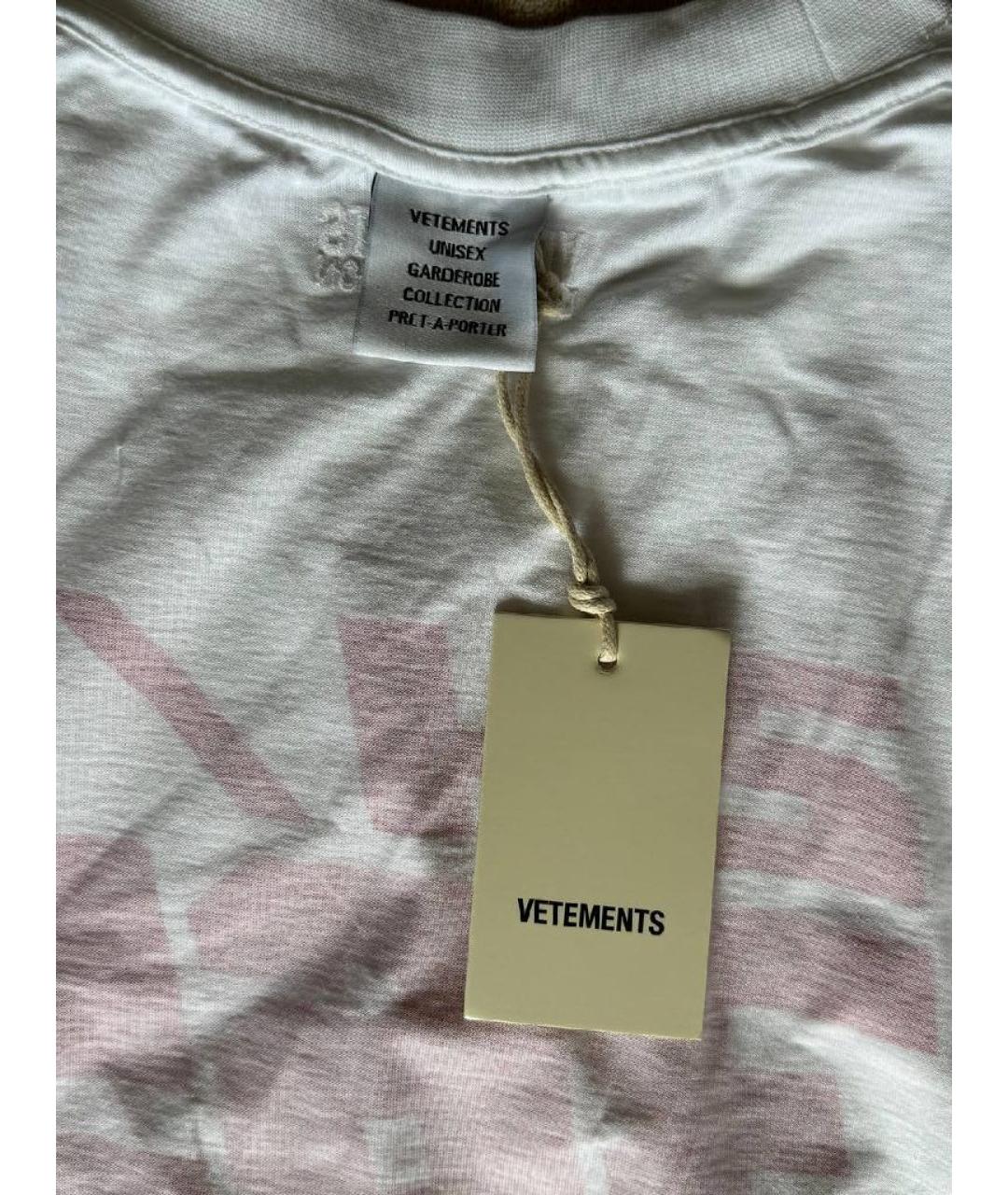 VETEMENTS Белая хлопковая футболка, фото 3