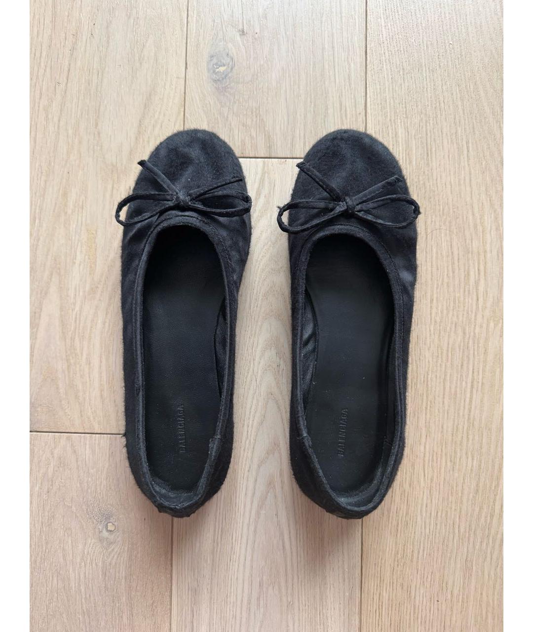 BALENCIAGA Черные текстильные балетки, фото 2