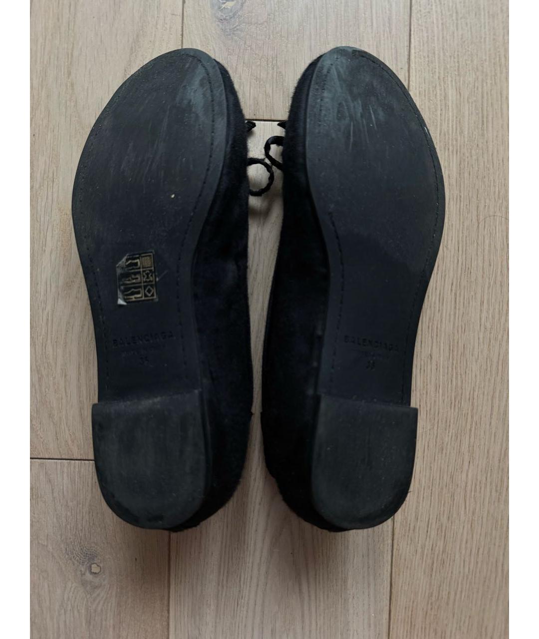 BALENCIAGA Черные текстильные балетки, фото 3
