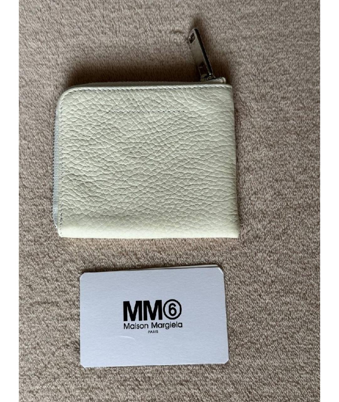 MM6 MAISON MARGIELA Белый кожаный кошелек, фото 5