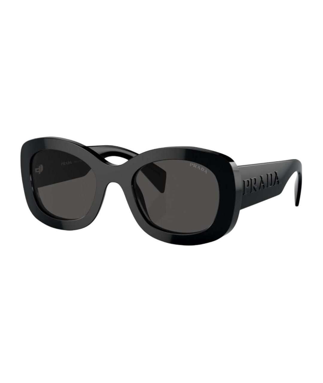 PRADA Черные пластиковые солнцезащитные очки, фото 1