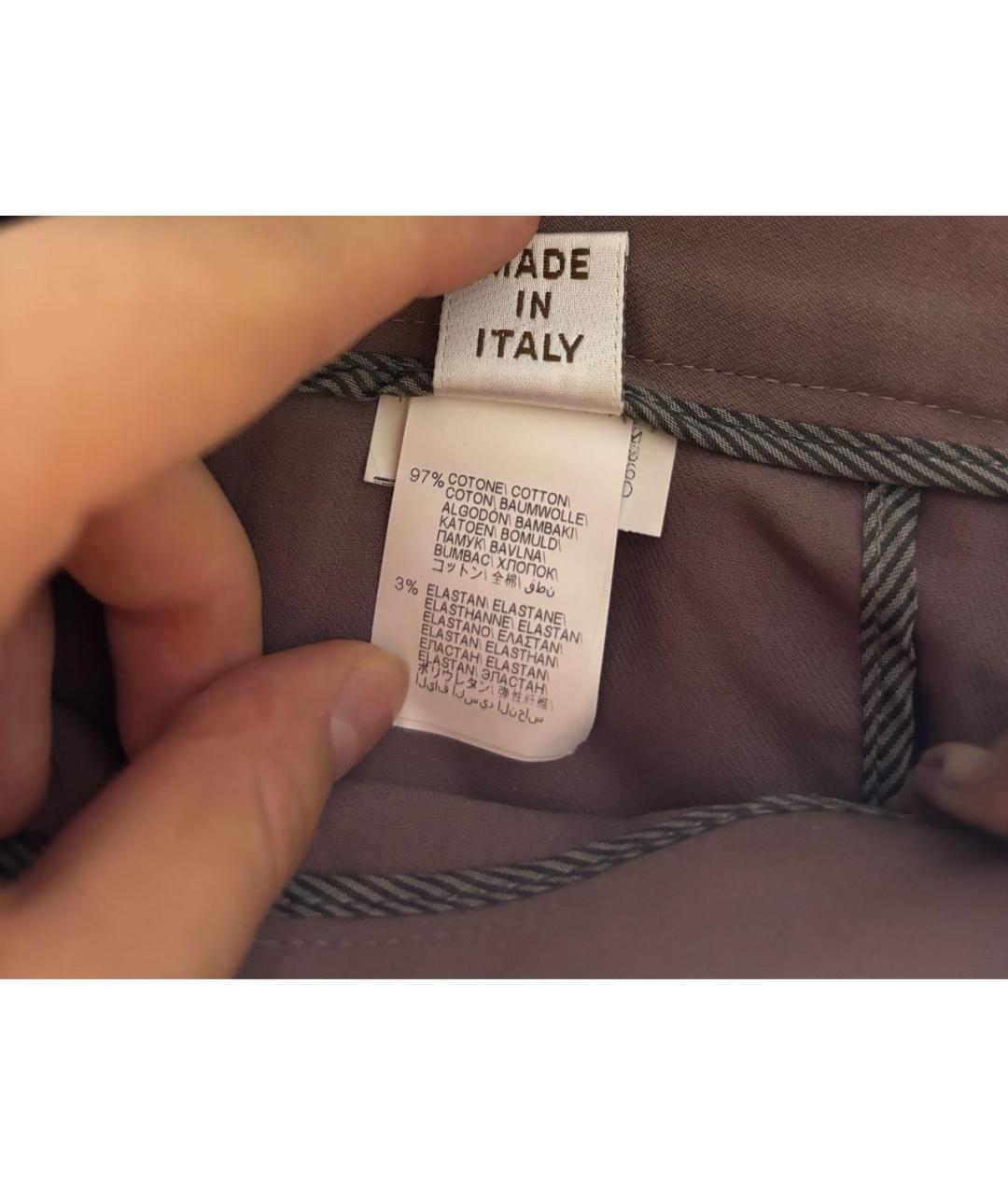 BRUNELLO CUCINELLI Фиолетовые хлопковые брюки узкие, фото 4