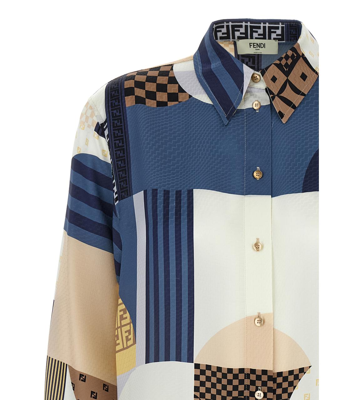 FENDI Мульти шелковая рубашка, фото 3