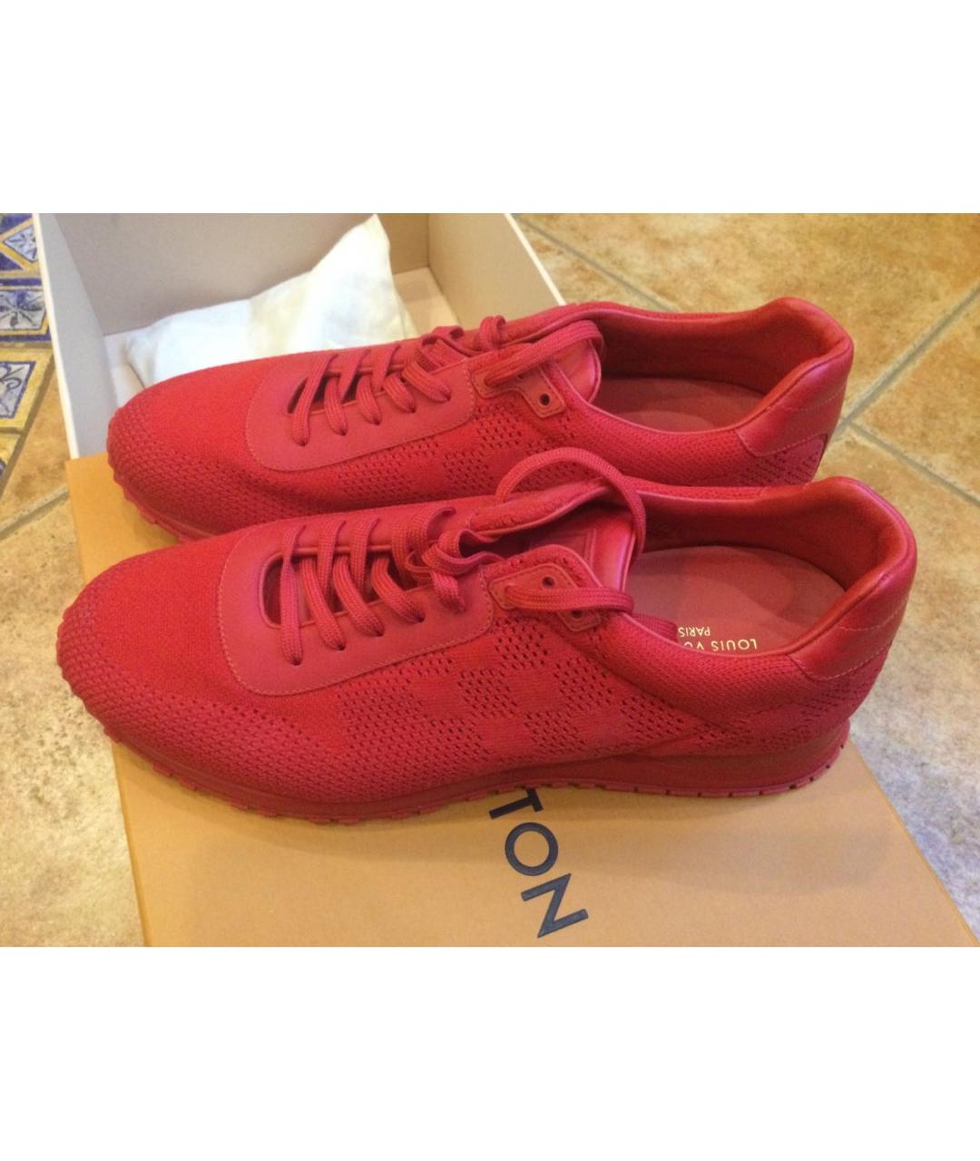 LOUIS VUITTON Красные текстильные низкие кроссовки / кеды, фото 5