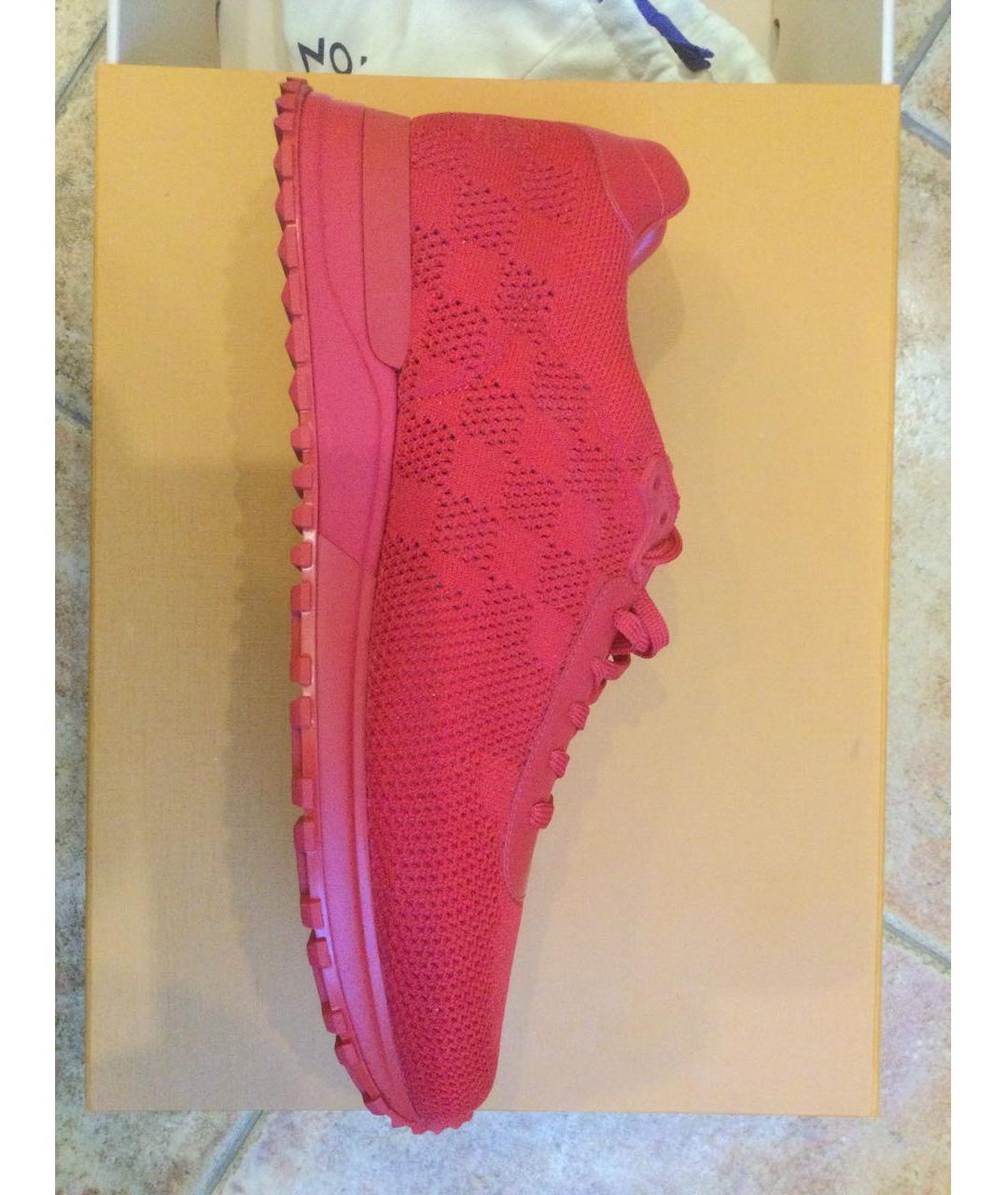 LOUIS VUITTON Красные текстильные низкие кроссовки / кеды, фото 9