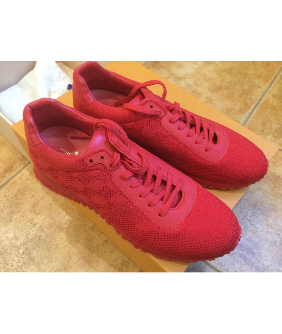 LOUIS VUITTON Красные текстильные низкие кроссовки / кеды, фото 7