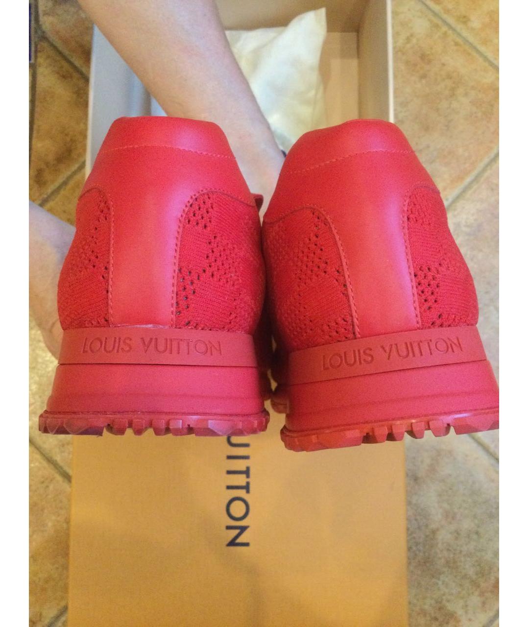 LOUIS VUITTON Красные текстильные низкие кроссовки / кеды, фото 4