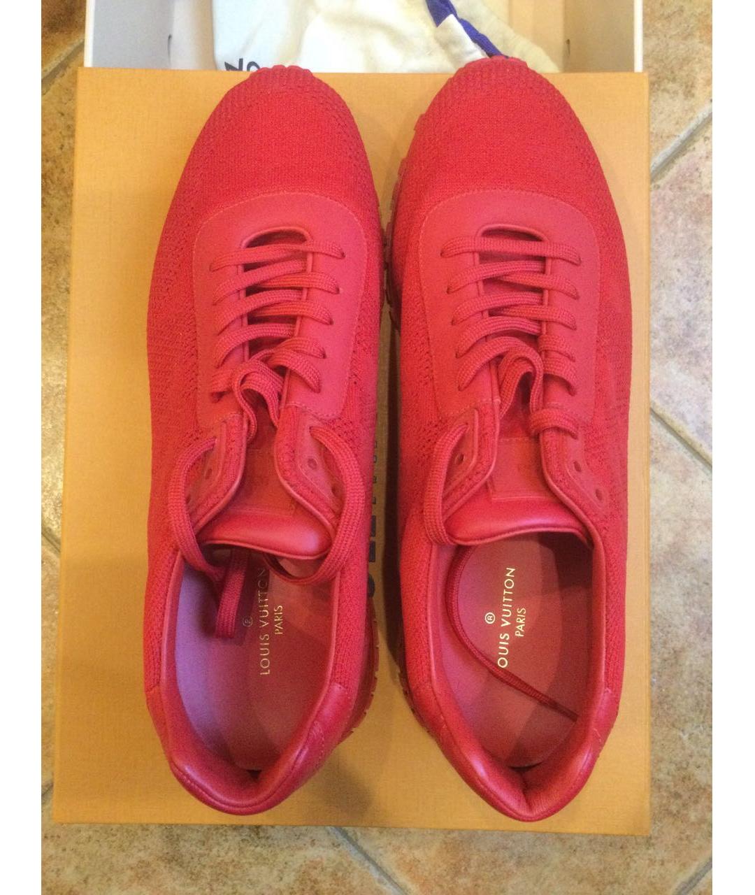LOUIS VUITTON Красные текстильные низкие кроссовки / кеды, фото 3