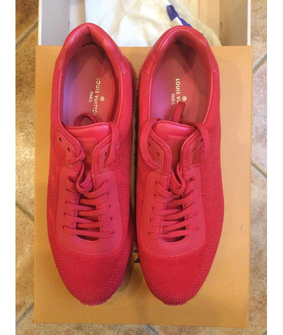LOUIS VUITTON Красные текстильные низкие кроссовки / кеды, фото 2