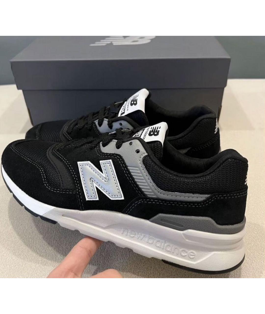 NEW BALANCE Черные замшевые низкие кроссовки / кеды, фото 6