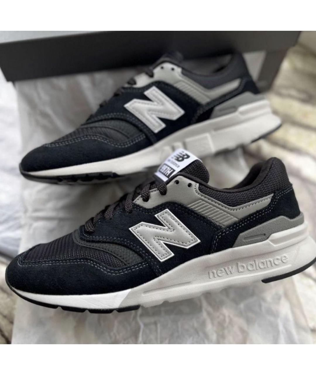 NEW BALANCE Черные замшевые низкие кроссовки / кеды, фото 5