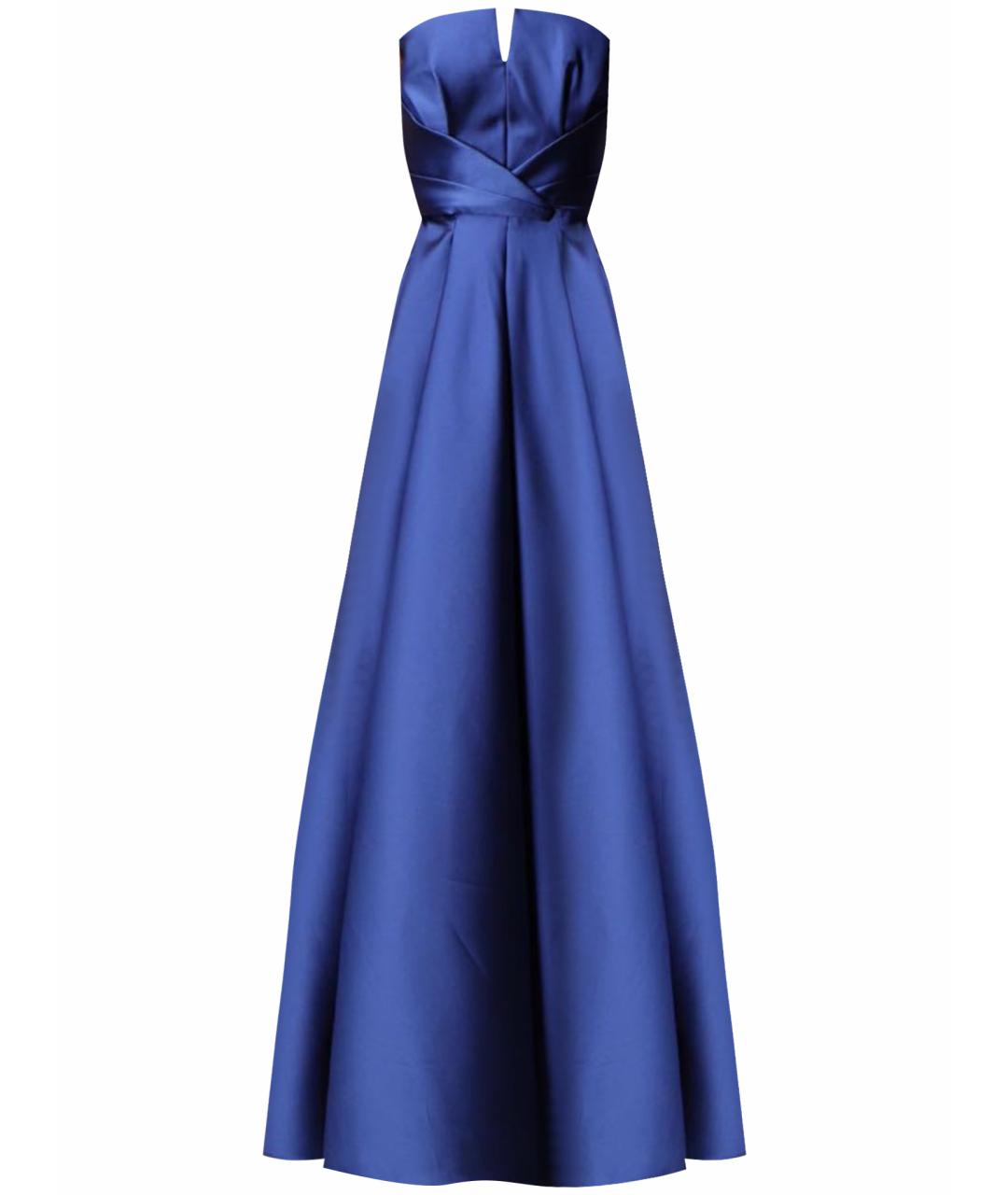ALBERTA FERRETTI Темно-синее полиэстеровое вечернее платье, фото 1