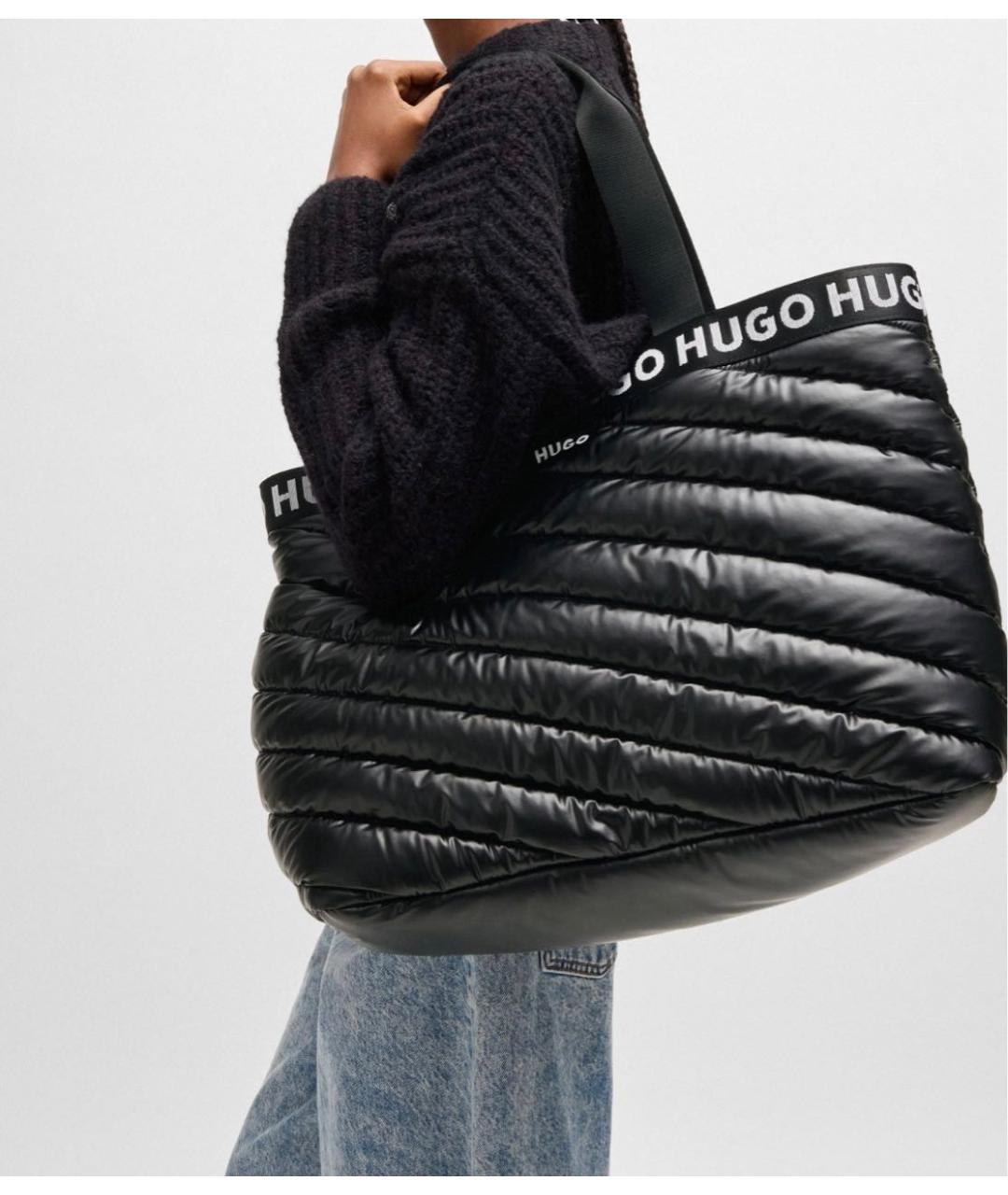HUGO BOSS Черная тканевая сумка тоут, фото 7