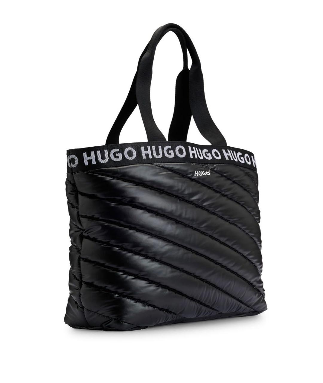 HUGO BOSS Черная тканевая сумка тоут, фото 3