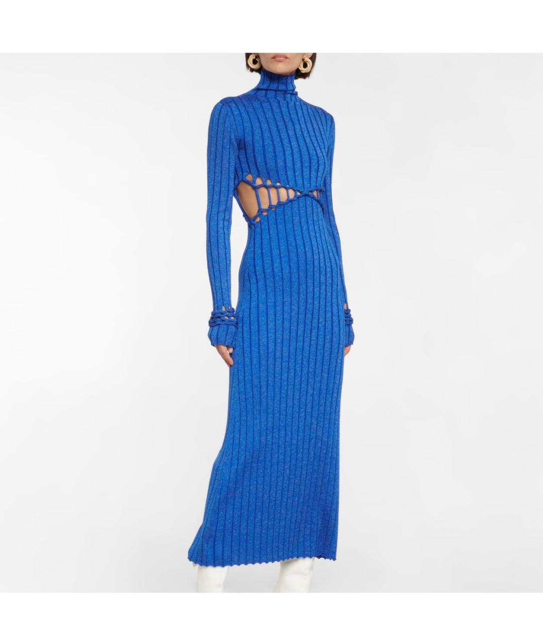 DION LEE Синее полиэстеровое повседневное платье, фото 4