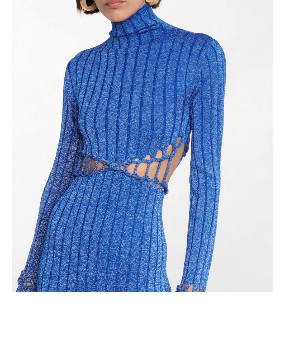 DION LEE Синее полиэстеровое повседневное платье, фото 2