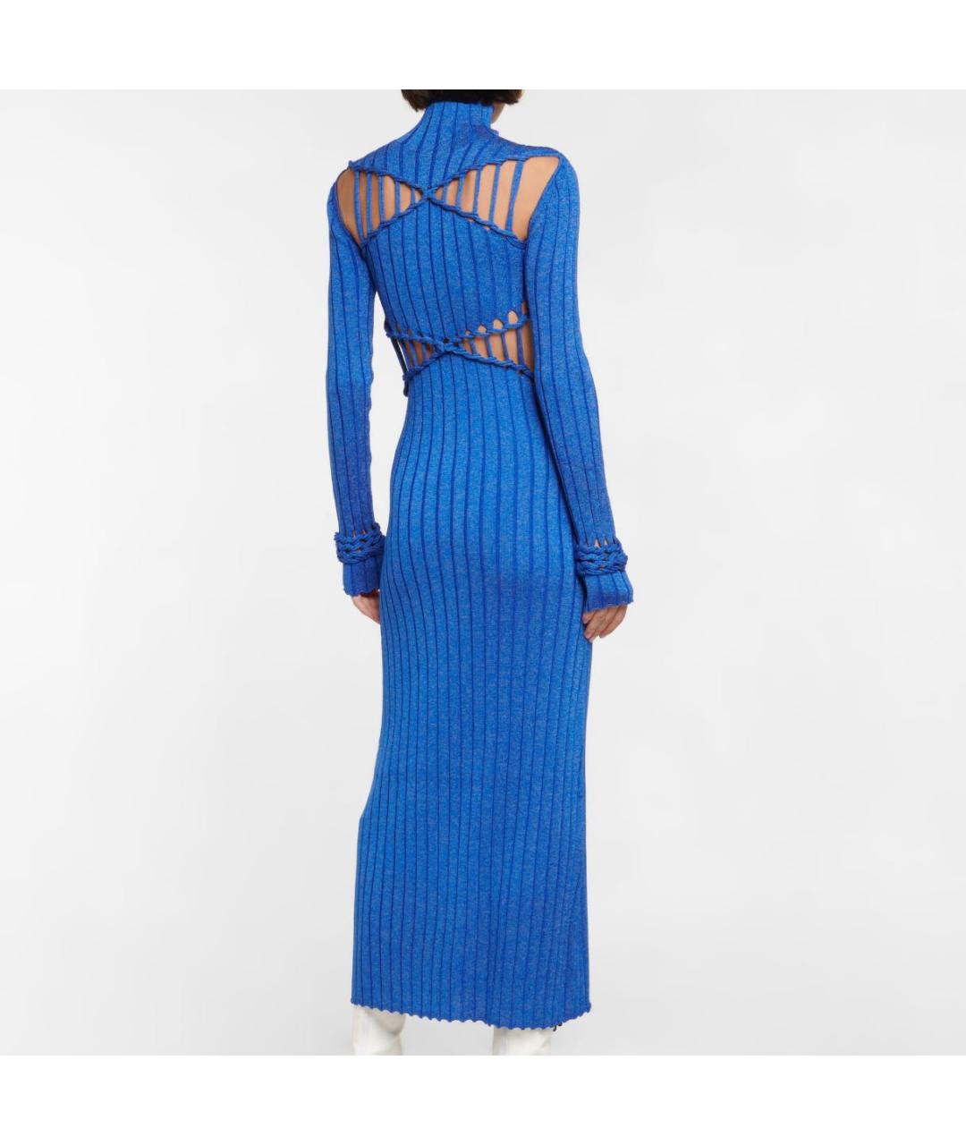 DION LEE Синее полиэстеровое повседневное платье, фото 3