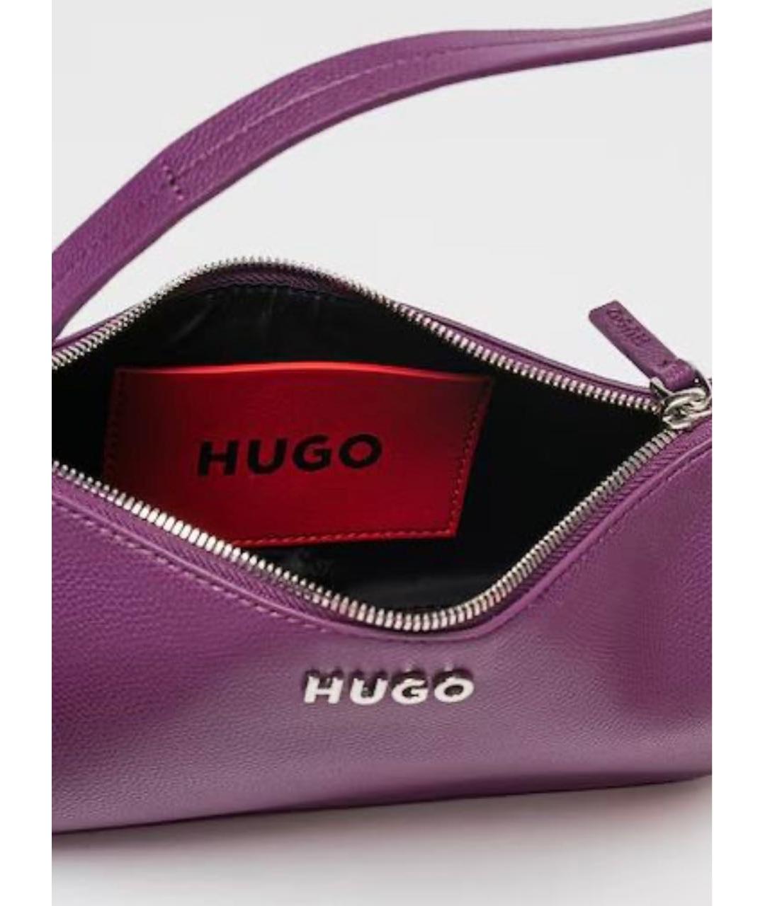HUGO BOSS Фиолетовая тканевая сумка с короткими ручками, фото 4