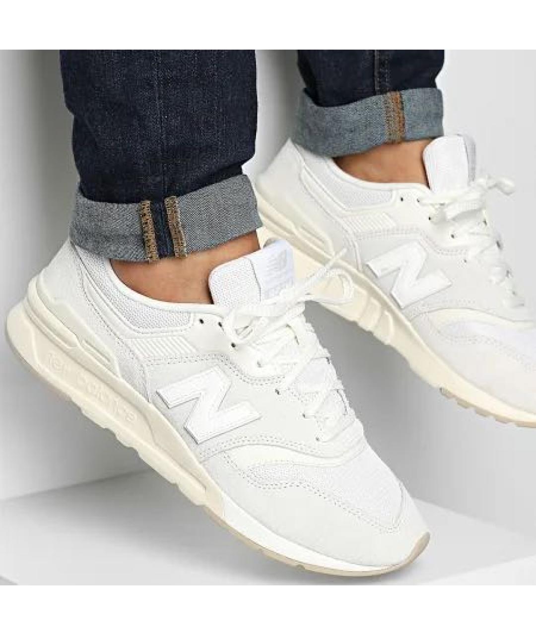 NEW BALANCE Белые замшевые низкие кроссовки / кеды, фото 6