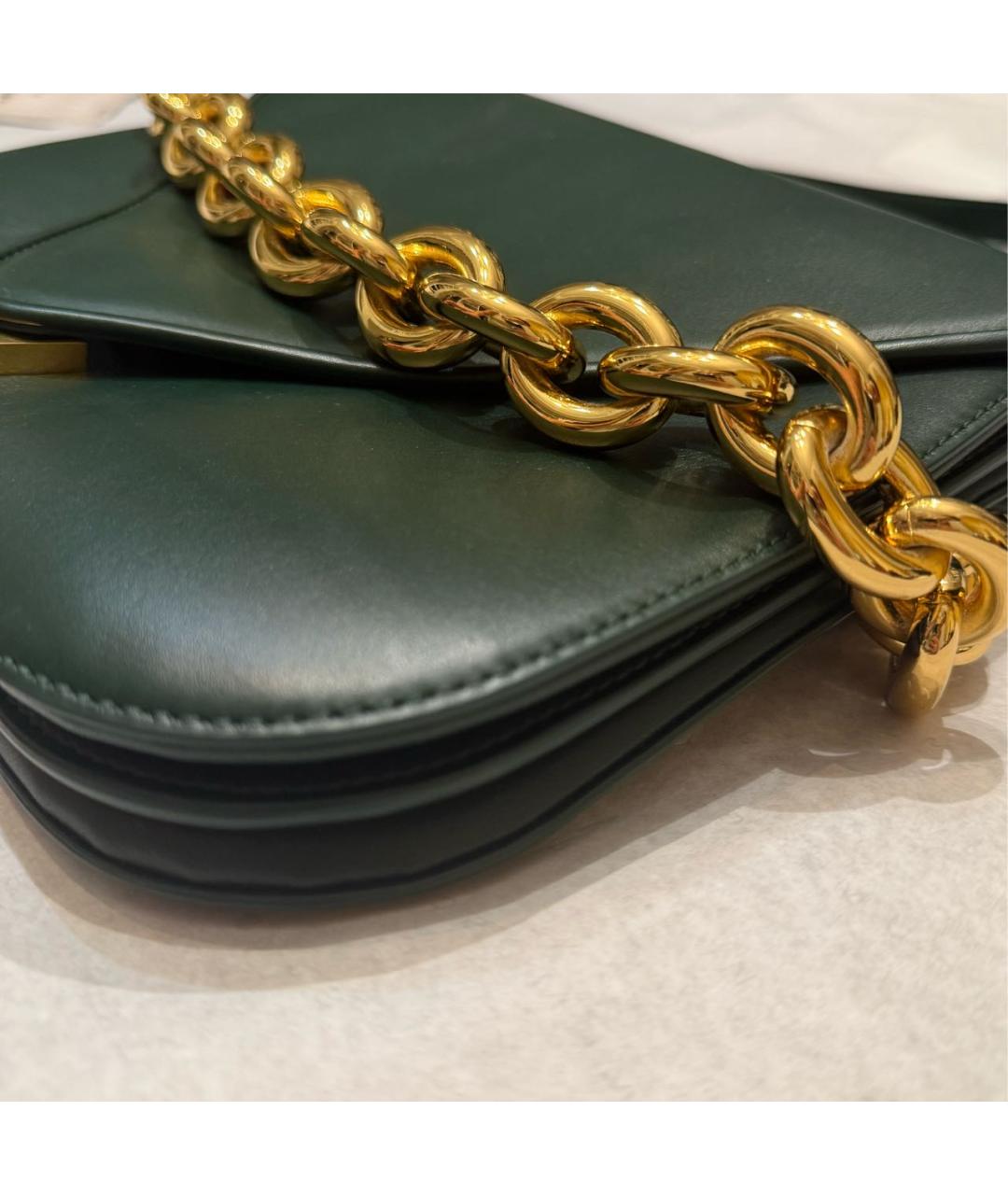 BOTTEGA VENETA Зеленая кожаная сумка через плечо, фото 8