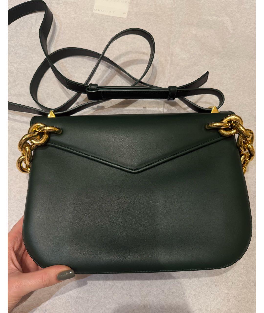 BOTTEGA VENETA Зеленая кожаная сумка через плечо, фото 5