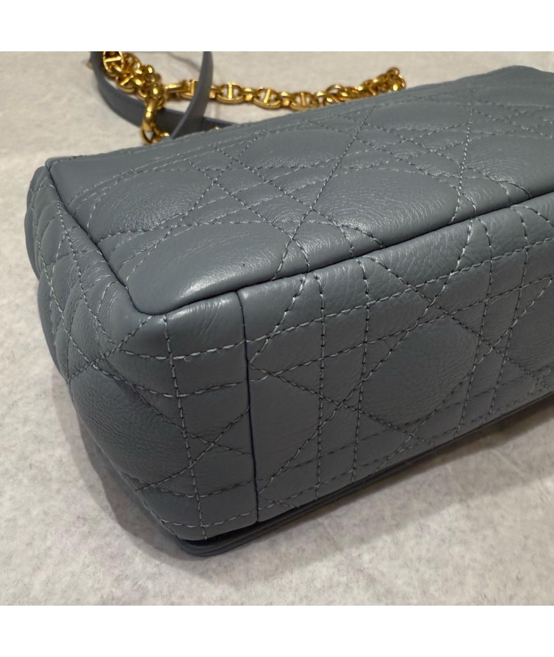 CHRISTIAN DIOR Голубая кожаная сумка через плечо, фото 4