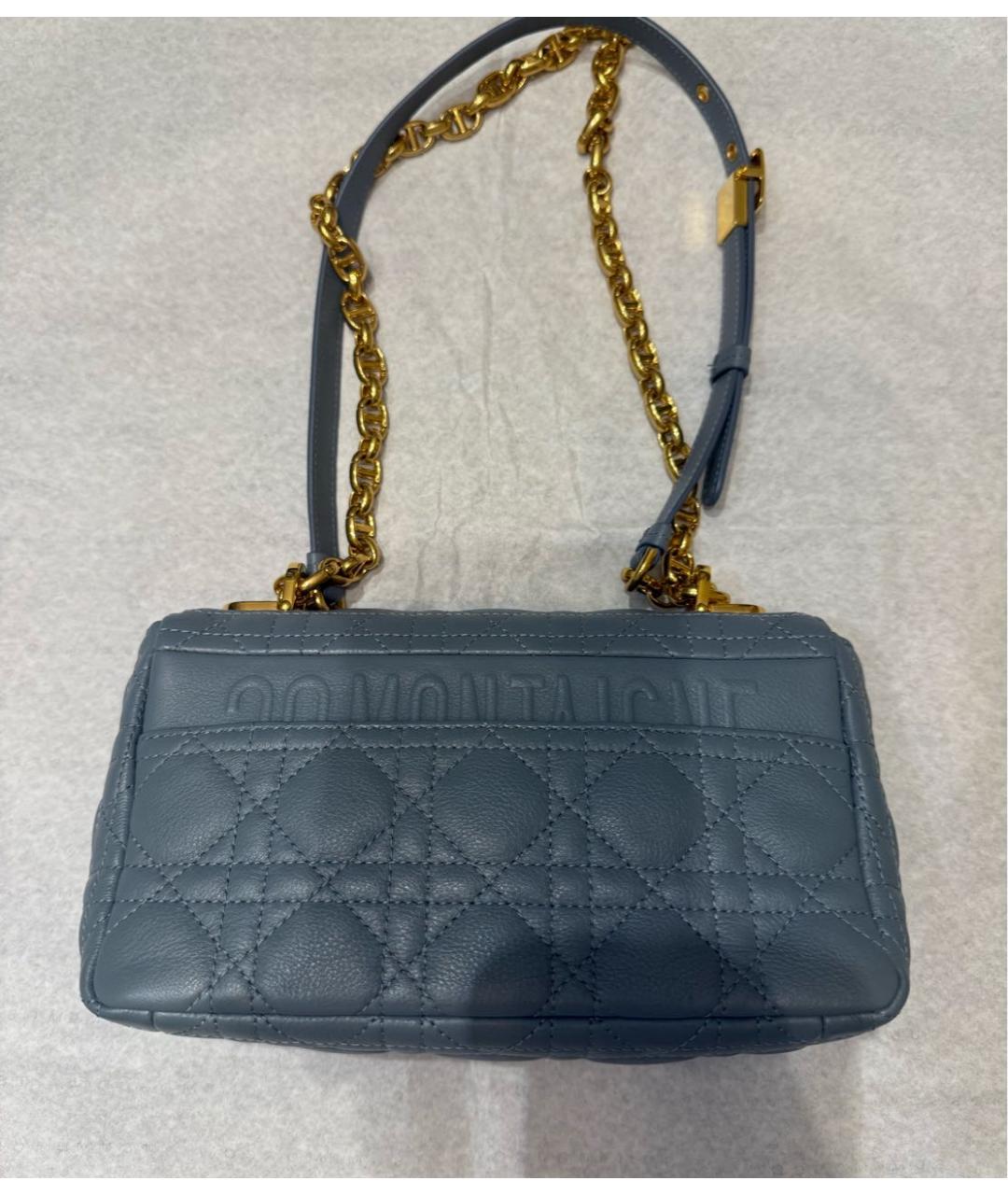 CHRISTIAN DIOR Голубая кожаная сумка через плечо, фото 5