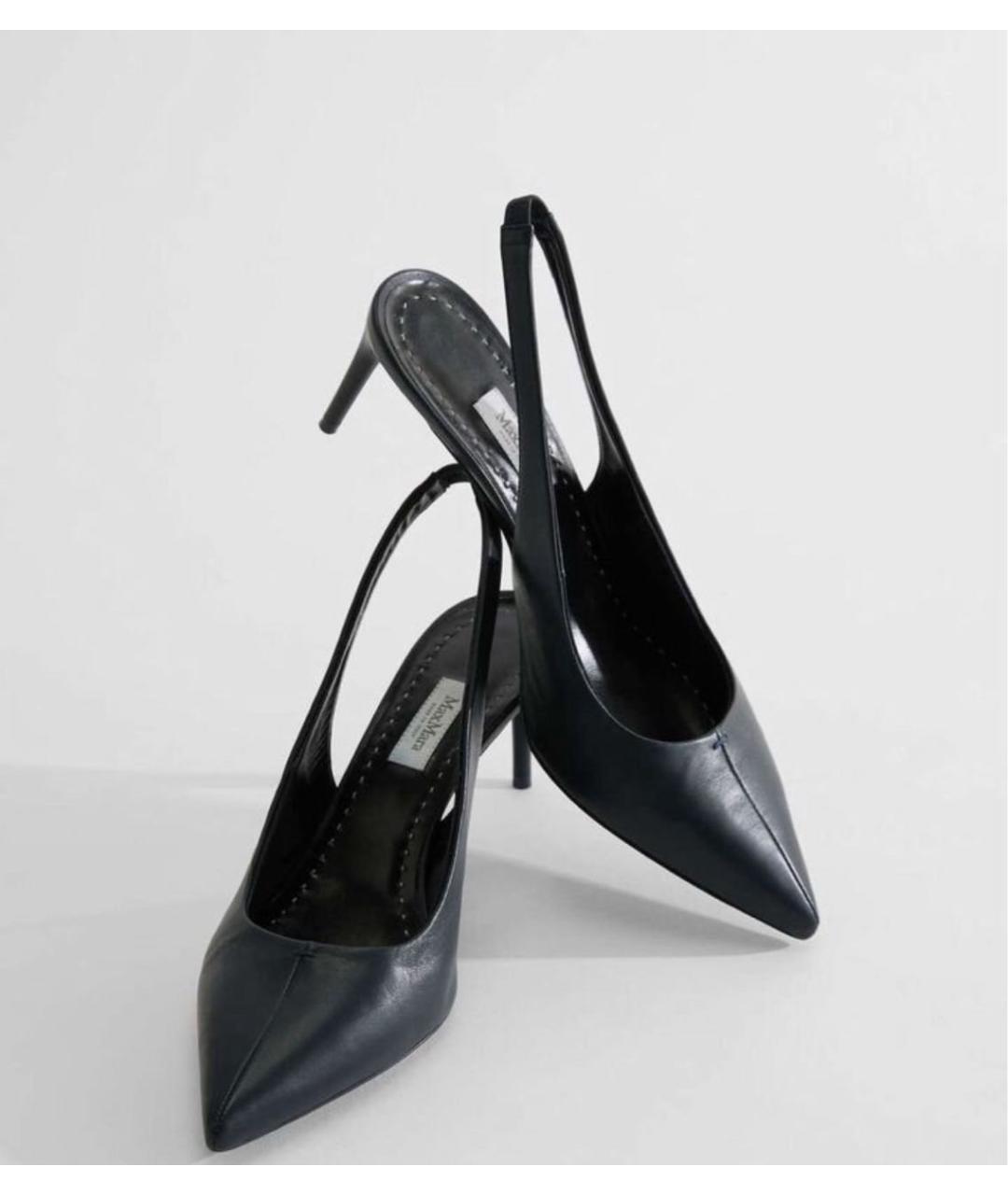 MAX MARA Черные кожаные туфли, фото 5