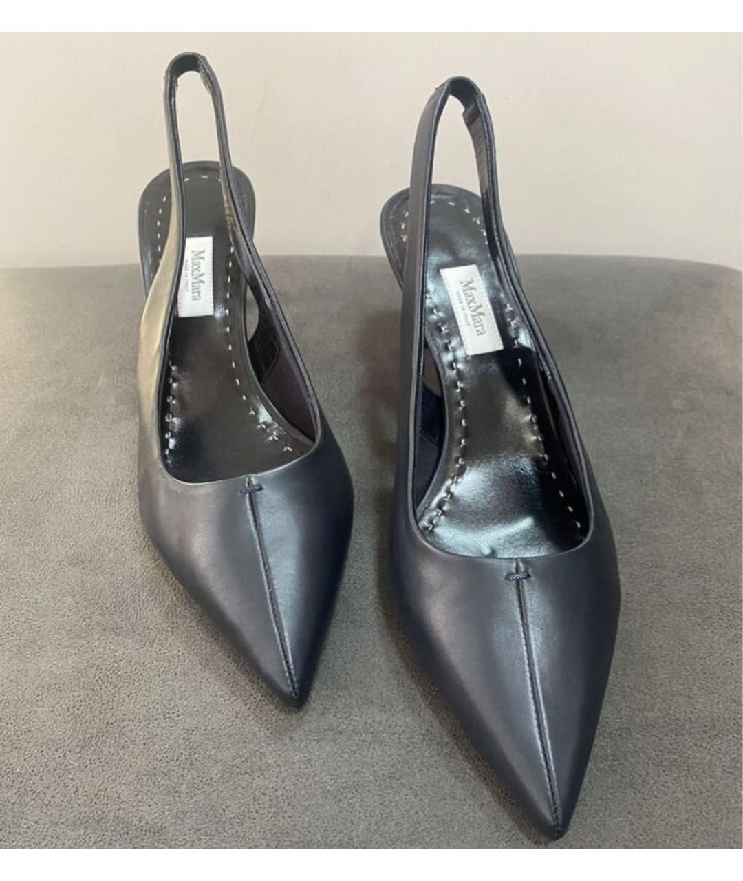MAX MARA Черные кожаные туфли, фото 3