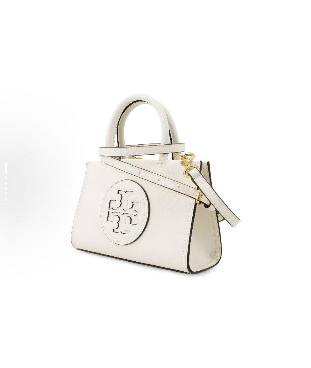 TORY BURCH Белая кожаная сумка с короткими ручками, фото 5