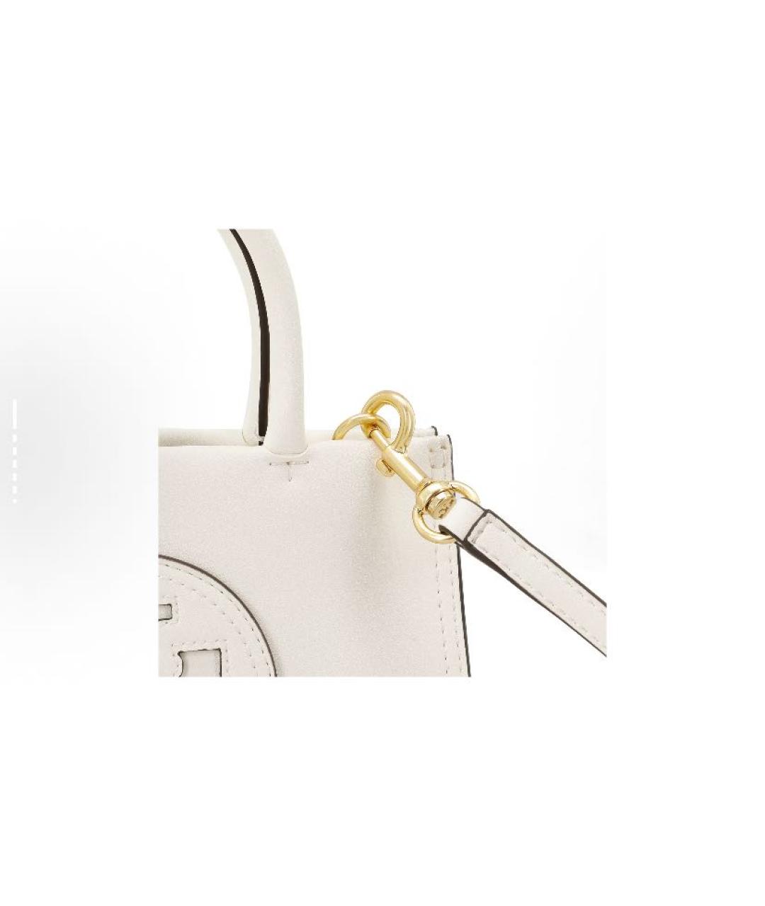 TORY BURCH Белая кожаная сумка с короткими ручками, фото 4
