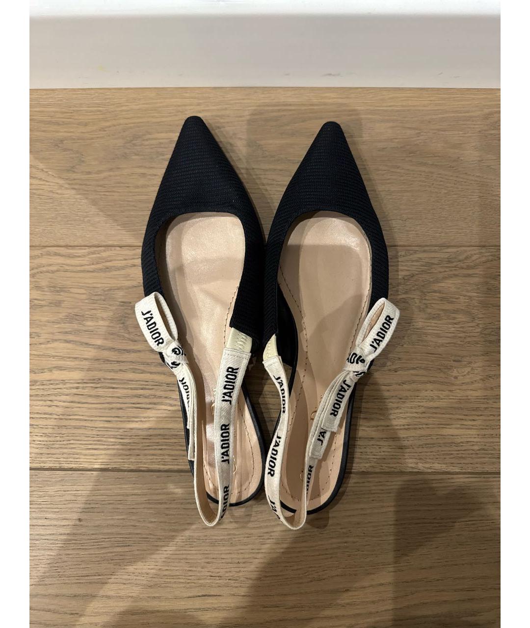 CHRISTIAN DIOR Черные текстильные балетки, фото 3