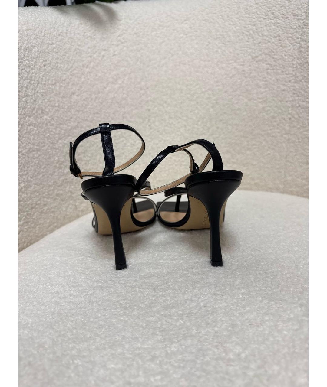 BOTTEGA VENETA Черные кожаные босоножки, фото 4