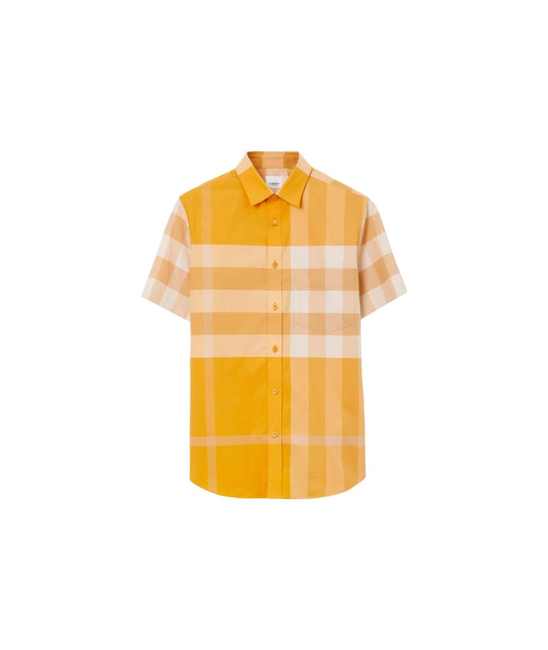BURBERRY Желтая хлопковая кэжуал рубашка, фото 8