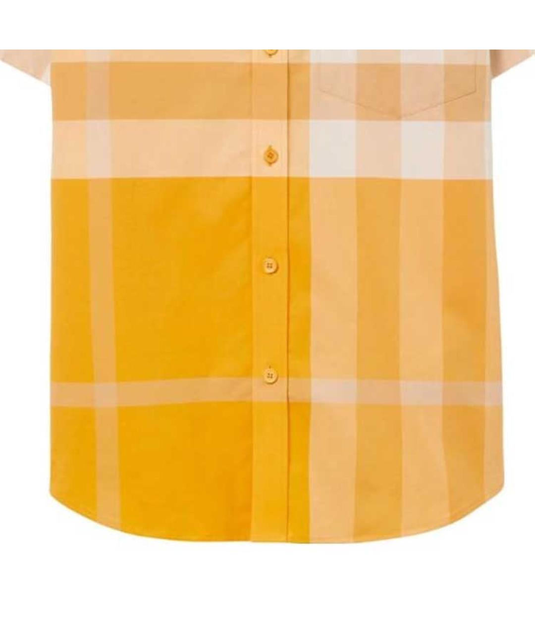 BURBERRY Желтая хлопковая кэжуал рубашка, фото 6