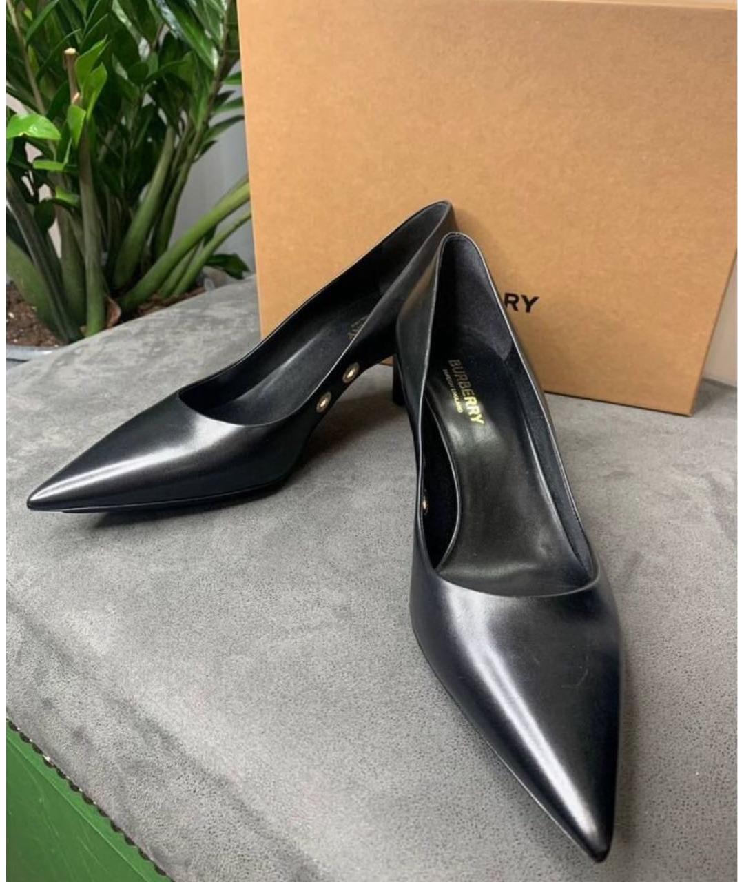 BURBERRY Черные кожаные туфли, фото 2