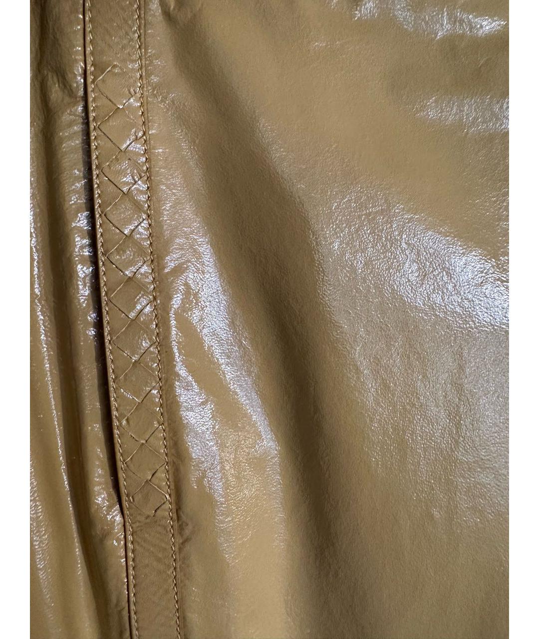 BOTTEGA VENETA Желтая кожаная юбка миди, фото 5