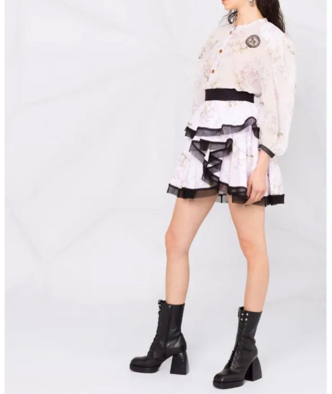 ULYANA SERGEENKO Мульти хлопко-эластановая юбка мини, фото 5