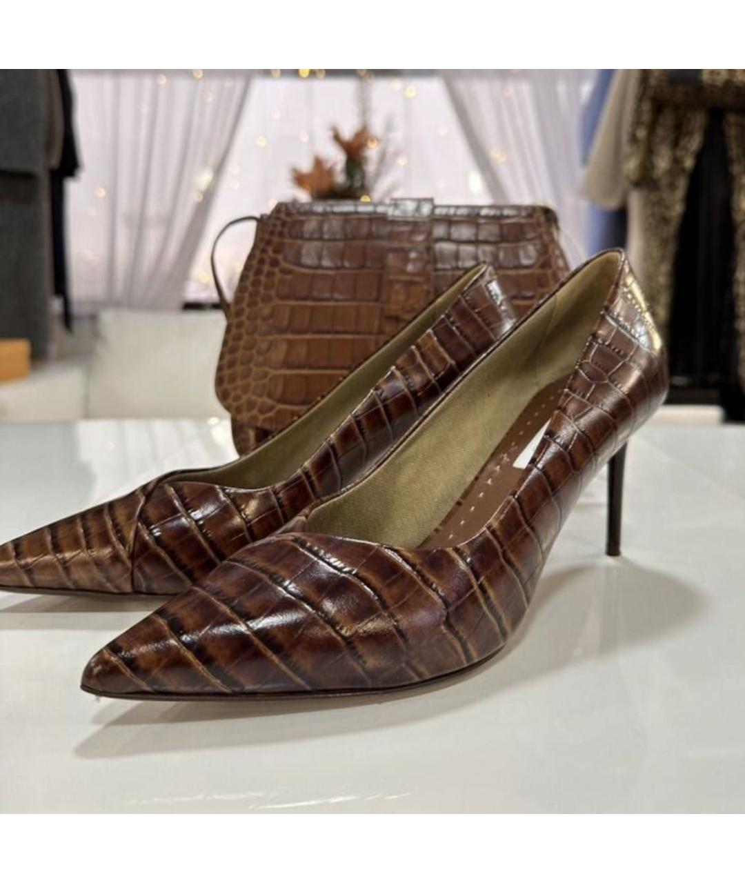 MAX MARA Коричневые кожаные туфли, фото 2