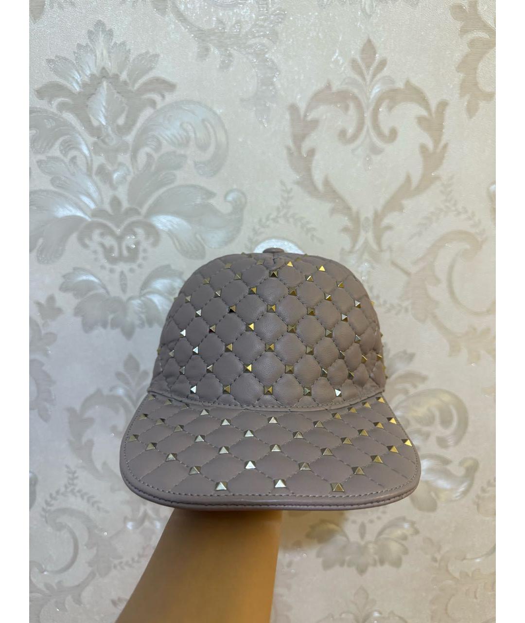 VALENTINO Розовая кожаная кепка, фото 6