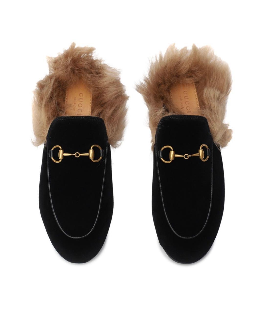 GUCCI Черные бархатные мюли, фото 2