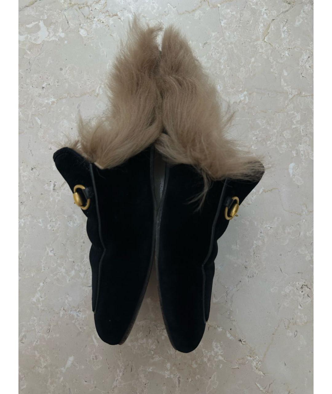 GUCCI Черные бархатные мюли, фото 6
