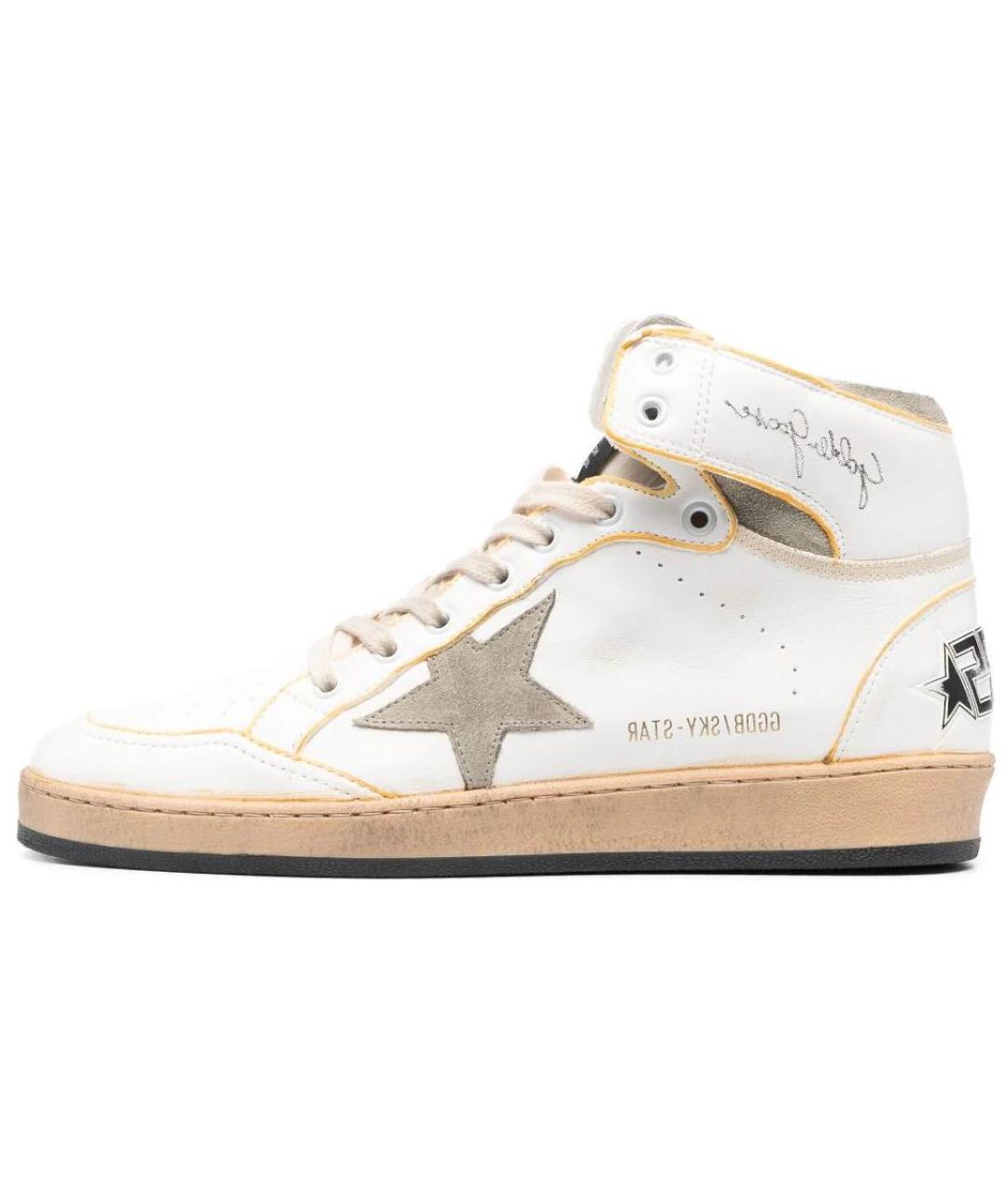 GOLDEN GOOSE DELUXE BRAND Белые кожаные высокие кроссовки / кеды, фото 2